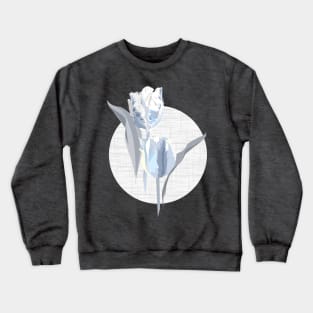 white blue gray parrot tulip Crewneck Sweatshirt